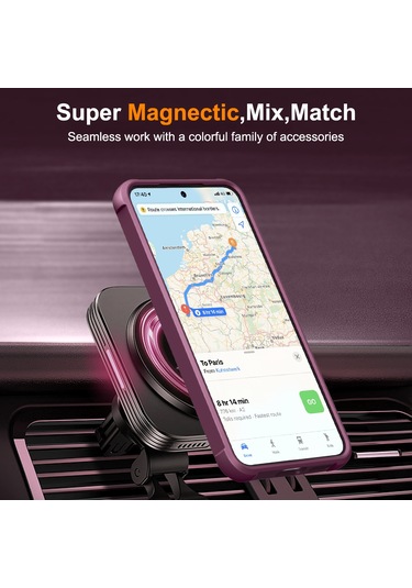 Samsung Galaxy S25 / S24 Kılıfı Magsafe Döndürülebilir Halka Ayaklı Tpu + Pc Telefon Kılıfı İle Uyumlu Kırmızı