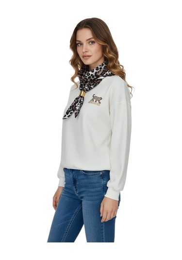 Baglan Kadın Spor Sıfıryaka Sweatshirt Fular Lı Bgl-st05062 Krem