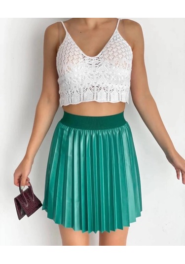 Lastikli Piliseli Lak Etek Yeşil S23901 Yeşil