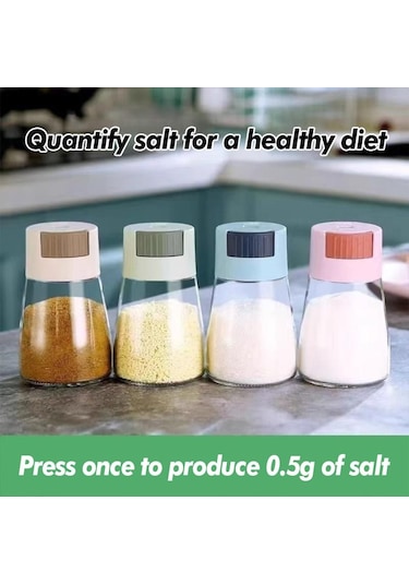 Mutfak Tuz Ve Karabiber Öğütücüler Hassas Kantitatif İtmeli Tip Baharatlık İtmeli Tip Tuzluk Baharatlık Sızdırmaz Pembe