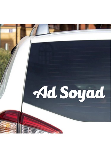 Kişiye Özel Ad Soyad Sticker 2 Adet - Araba Oto Motosiklet Karavan Sticker - 00096 12 Cm