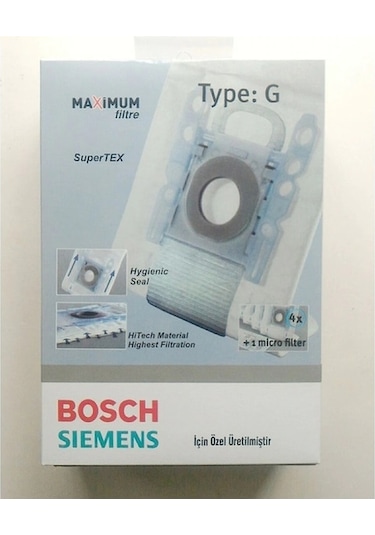 Esgep Bosch Uyumlu Logo Süpürge Toz Torbası 4 Adet - MİCRO FİLTRE HEDİYELİ