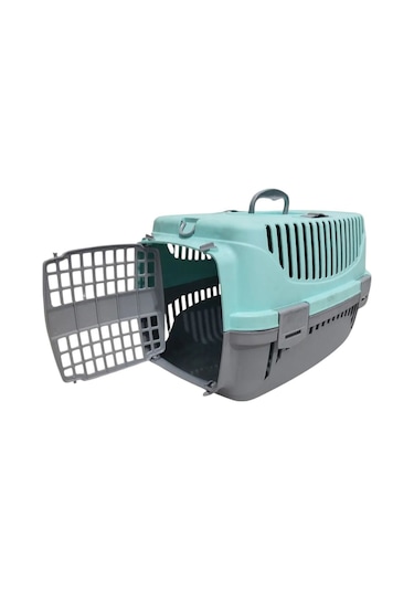 Pribor Hz-100 Kedi Köpek Evcil Hayvan Taşıma Çantası Box Orta Boy Çok Fonksiyonlu Su Yeşili Gri