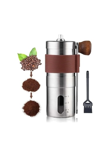 Jialan Ayarlanabilir Ayarları İle Manuel Kahve Çekirdeği Gümüş Wi Gümüş