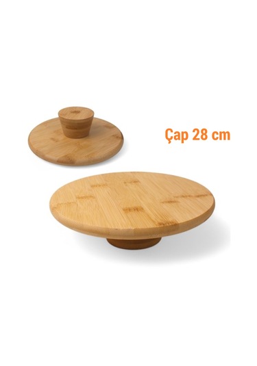 Bls Bambu Ayaklı Sunumluk, 28 Cm Bambu Sunum Tabağı 28x28