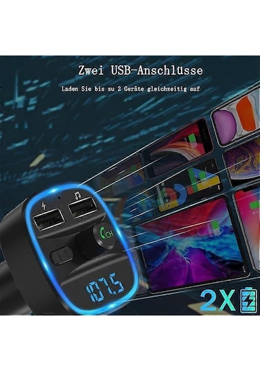 Wireless Bluetooth 5.0 Fm Transmitter Dual Usb Car Charger,car Radio Adapter Music Player Support Usb/sd Card.