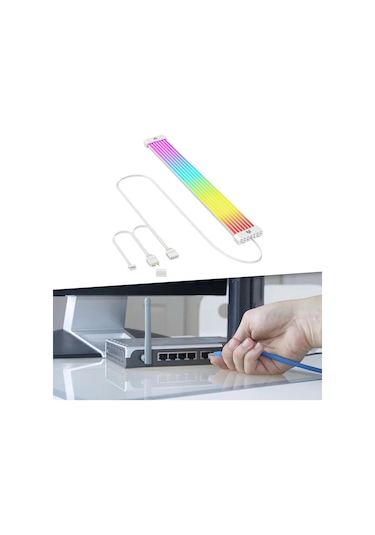 Homyl Rgb Güç Uzatma Kablosu Pc Manyetik Montaj 8p-çift-8p