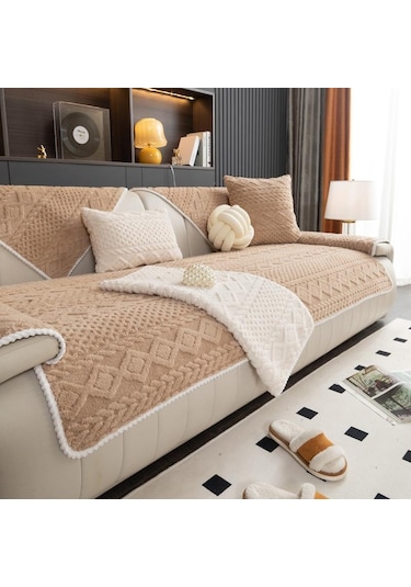 Jms Camel Kaymaz Kanepe Örtüsü Şezlong Kanepe Mat İskandinav Evrensel Köşe Kanepe Havlu 90x120cm