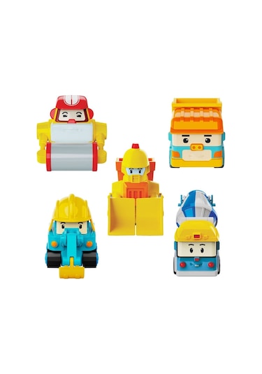 Polı Mrt-761 Robocar Poli Mini İnşaat Araçları 5li Set