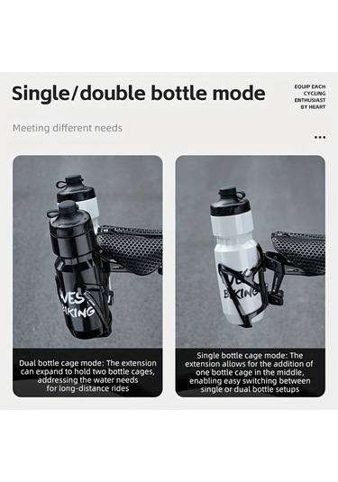 Xuweiwei West Bıkıng Çiftli Su Şişesi Tutucu Adaptörü Mtb Ve Yol Bisikletleri İçin Siyah 1 Adet Siyah