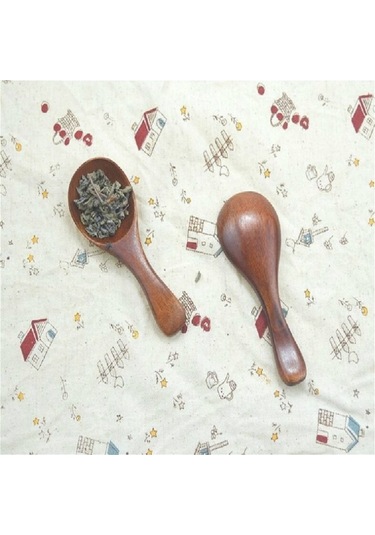 Dancemonkey 10 Adet Dayanıklı Geniş Ağızlı Kaşık Günlük Kısa Saplı Kaşık Seti Ahşap