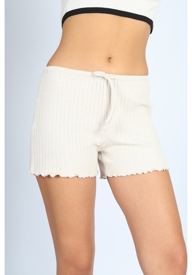 Soft&Basic Punta Raporlu Kaşkorse Bej Şort Bej