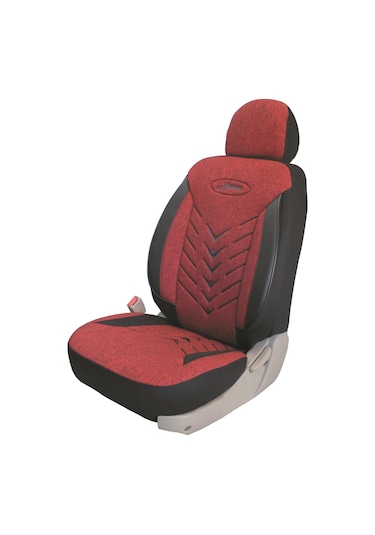 Mercedes E 220 Cdı Uyumlu Keten Kumaş Oto Koltuk Kılıfı Kırmızı-Siyah