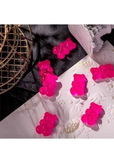 Flybuy 10 Adet 3d Jöle Ayı Tırnak Sanatı Reçine Taşları Kawaii - 10pcs