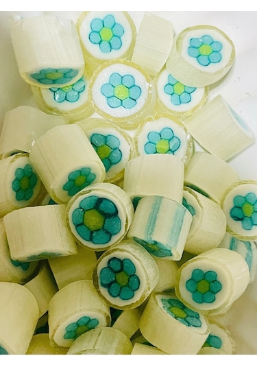 Mavi Çiçek Desenli Lolly Şeker 1000 Gr.