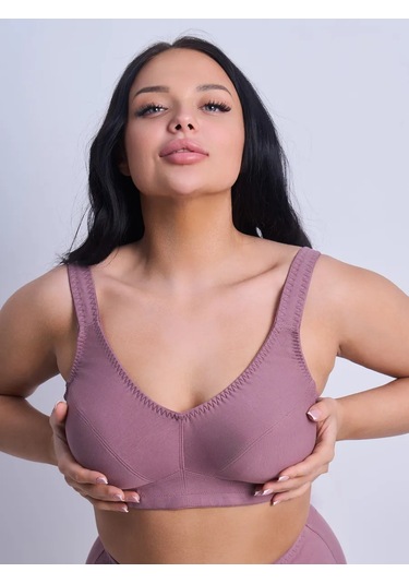 Lavandına Dana Kemerli Çarapsız Pamuklu Geniş Beden Sütyen 325989319 Kahve Gülü