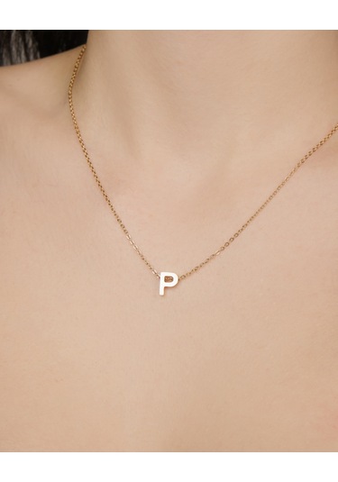 Lekka Design Kadın Kararmaz Çelik Takı P Harf Kolye