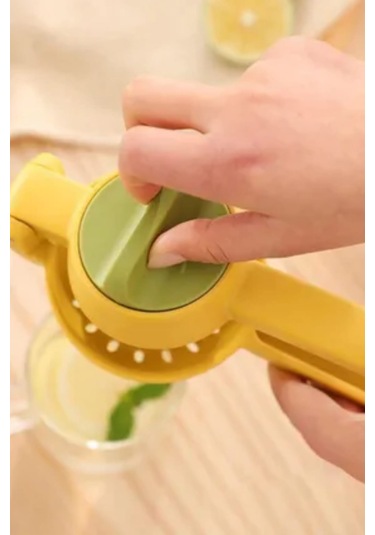 Plastik Limon Sıkacağı Yeni Nesil Ayarlı Pratik Limon Narenciye Sıkacağı Sarı - Yeşil