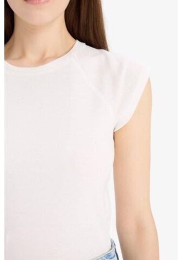 DeFacto Slim Fit Dar Kesim Bisiklet Yaka Basic Düz Ribana Kısa Kollu Tişört C7334AX25SPER105