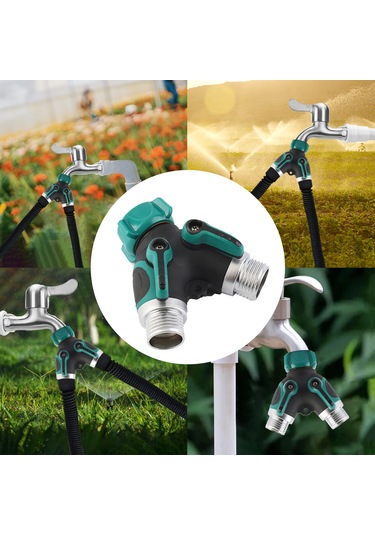 Yaozixa Bahçe Sulama İki Yollu Vana Ayırıcı, Bakır Ve Çinko Alaşımlı, Bağımsız Kontrol Valfleri, 360 Dönebilen Su Kaynağı Bölücü