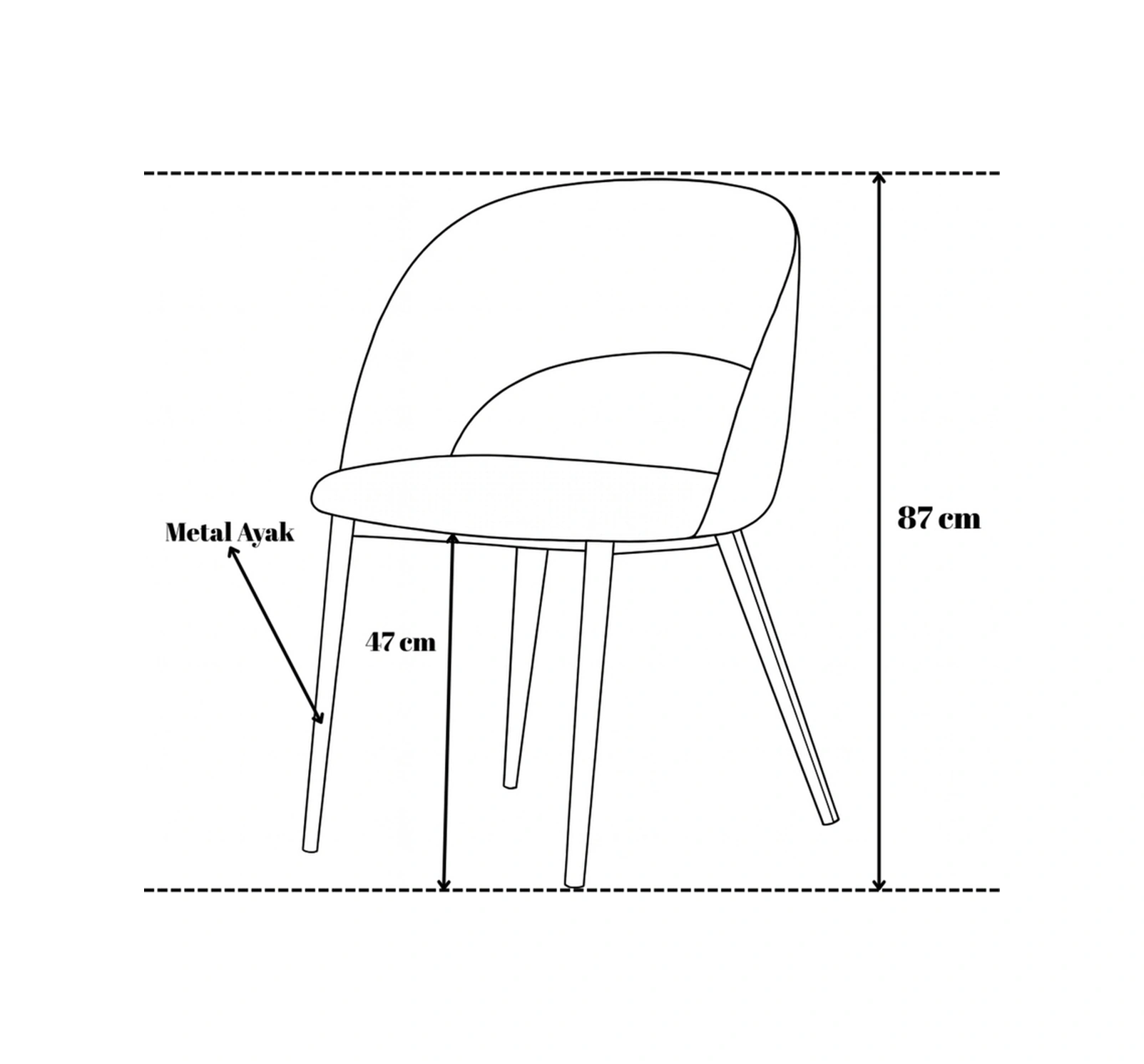 Dengema Boston S91 Sandalye 2 Adet Antrasit Kumaş, Krom Metal Ayak Antrasit - Krom