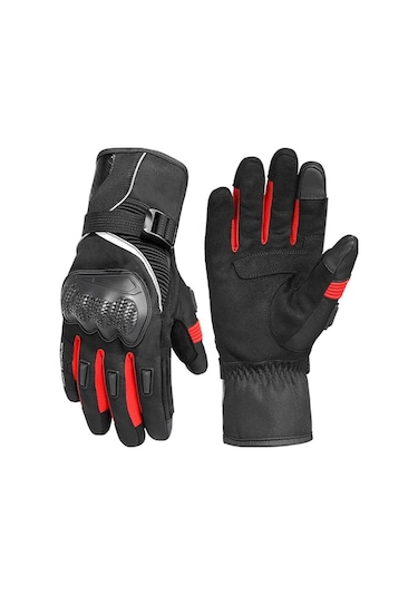 Kış Motosiklet Eldiveni - Dokunmatik Ekranlı Su Geçirmez Soğuk Hava Korumalı Siyah, 2xl