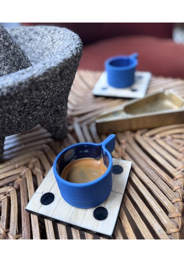 Argile Rouge - Upsala Porselen Espresso Fincanı 3d Printed & El Yapımı Lacivert