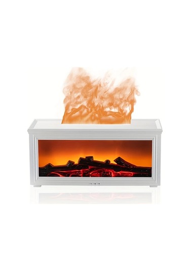 Techbloom 2025 Yükseltme 3d Alevli White Aroma Difüzör Uzaktan Kumandalı 6 8 10 Saat Zaman Ayarlı Nemlendirici Ev Ofis Yoga Spor Salonu Ahşap