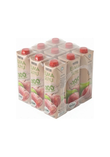 %100 Elma Suyu 9 X 1 Litre Katkısız Gerçek Meyve Suyu Alerjen Içermez