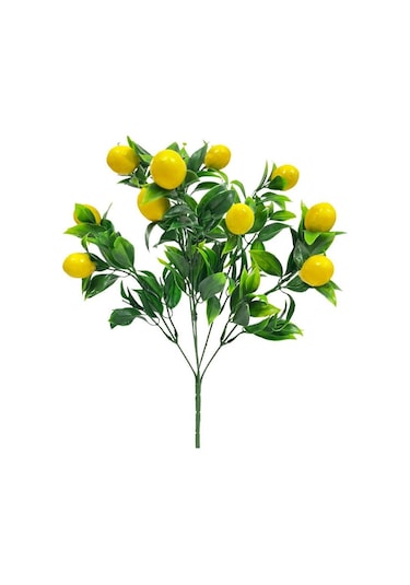 3lü Set Yapay Limon Demeti Yapay Çiçek 30 20cm Yeşil Yapraklı