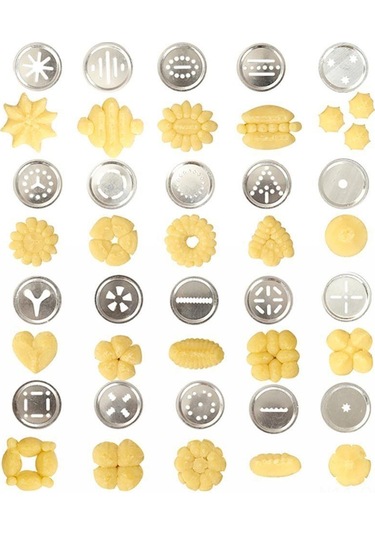 Qingmipy 25 Parça Alüminyum Kurabiye Presi, Çoklu Desen Kurabiye Yapma Makinesi, 20 Kalıp + 4 Uçlu Mutfak Dekorasyon Seti Diğer