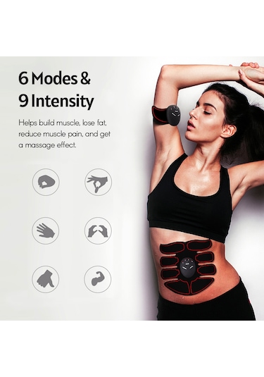 Yunboo Kolay Kullanım İçin 6 Mod & 9 Şiddet: Evde Veya Ofiste Kas Şekillendirme, Usb Şarjlı Abdominal Kas Eğitici Seti Çok Renkli