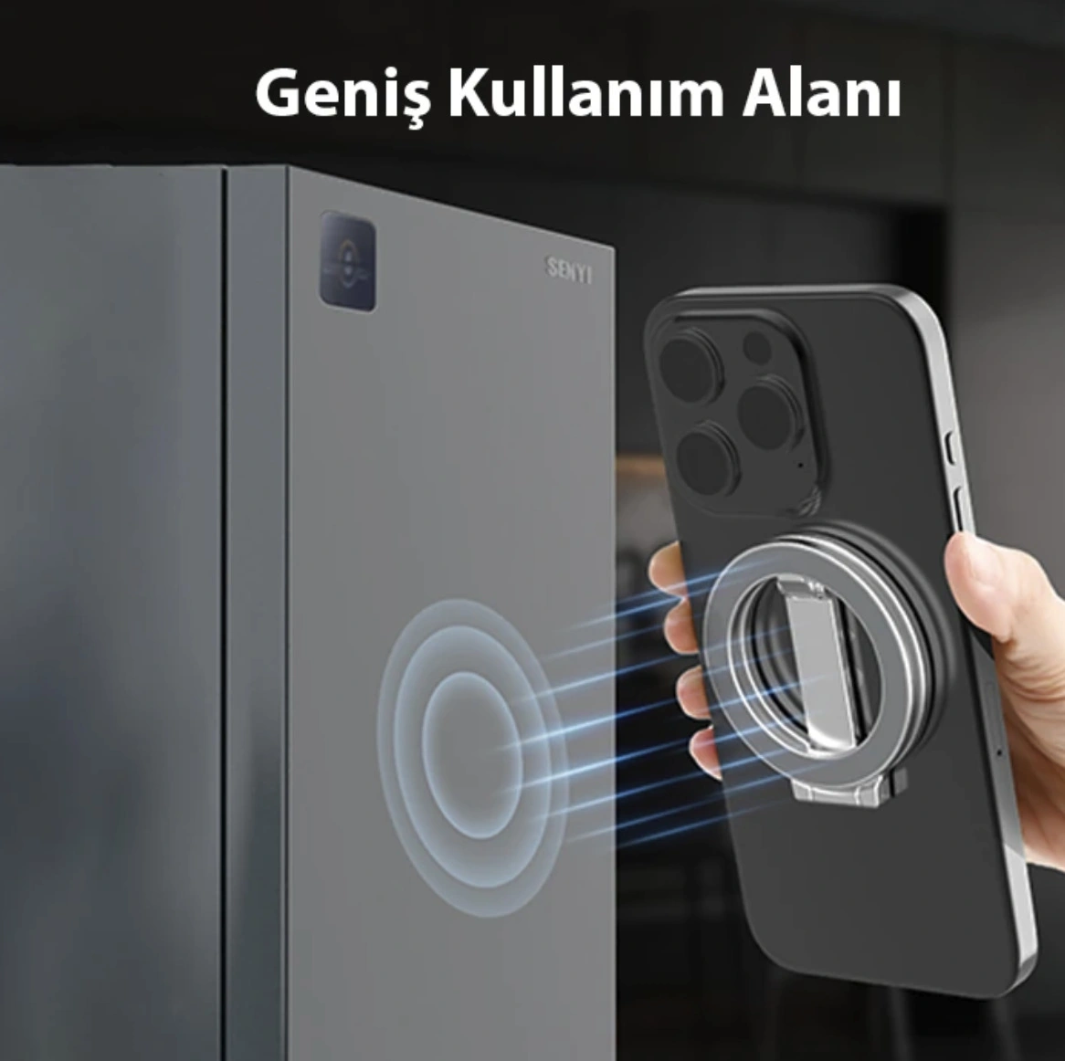 Mini Çok Güçlü Katlanır Telefon Tutucu Araç Masa Araba Yer Kaplamayan Magsafe Tüm Telefonlara Uyumlu