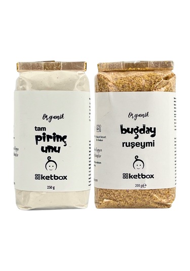 Organik Tam Pirinç Unu Ve Buğday Ruşeymi Bebek Ek Gıda Seti