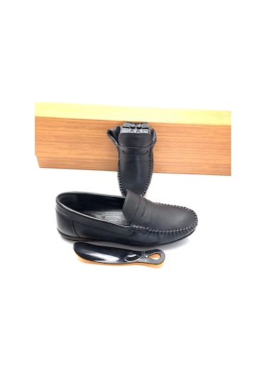 Baykara Büyük Numara 45-46-47 Hakiki Deri Ortopedik Yumuşak Erkek Ayakkabı Siyah