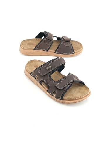 Gezer Feıchtıngen Erkek Yazlık İç Taban Hakiki Deri Çift Cırtlı Ayarlanabilir Rahat Taban Günlük Ter Kahve