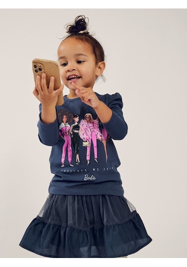 Name It Barbie Antrasit Kız Çocuk Sweatshirt 13221132 001