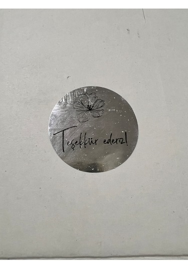 Aysan Etiket Gümüş Renk Teşekkür Ederiz Etiketi 50mm Çap 1