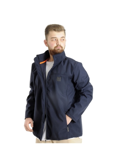 Mode Xl Büyük Beden Erkek Mont Basic Waterproof 21232 Lacivert 001