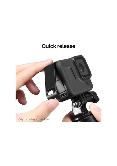 Padalink Gopro Hero 8 Black İçin Batarya Kapak Kapağı - Sponge İçli, Şarj/mikrofon Delikli, Dayanıklı Plastik, Kolay Kurulum Gümüş
