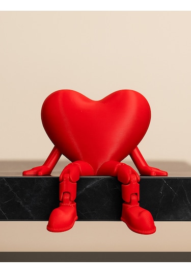 Kalp Şeklinde Biblo Obje Dekor 1 Adet - Sevgililere Özel Kalp Dekoratif Obje Torpido Süsü