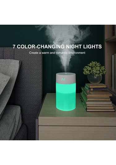 Ruicoo Beyaz Usb Nanover喷雾加湿器 2 Modlu 4-8 Saat Oturma Odası/ofis İçin, Otomatik Kapatma Ve 7 Renkli Led Işığı İle Nemlendirici