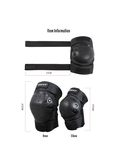 Kangvka Bisiklet Ve Motosiklet İçin Koruyucu Dizlik Ve Dirseklik Seti Eva Ve Pe Malzeme İle Tam Koruma Siyah