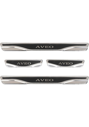 Chevrolet Aveo 4 Prç. Iç Kapı Eşiği Krom Karbon