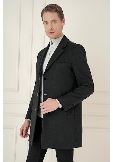 Plt 084 Siyah Klasik Palto Siyah