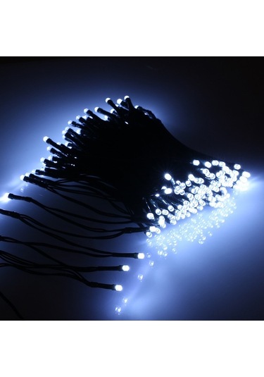 Moly 200 Led Güneş Enerjili Işık Zinciri, 22m, Beyaz Işık, Otomatik Kontrol, Bahçe Dekorasyonu Beyaz