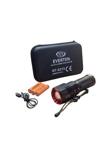 Everton Rt-s313 30w Zoomlu Profesyonel El Feneri - Güçlü Aydınlatma Ve Dayanıklılık-9850 Siyah