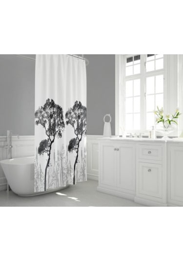 Tropik Duş Perdesi 3391 Model Çift Kanat 2X110X200Cm Çok Renkli