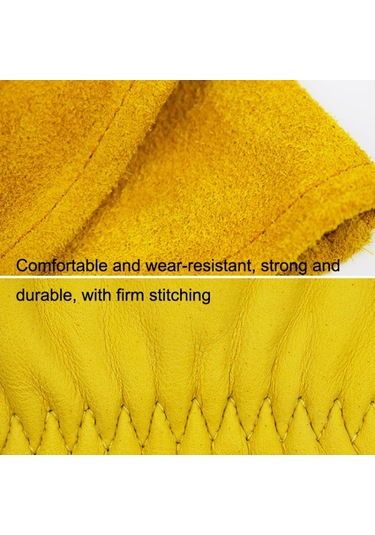 1 Pair Jj-gd305 Genuine Leather Stab-resistant Cut-proof Garden Gloves, Size: Xl, Size:xl
