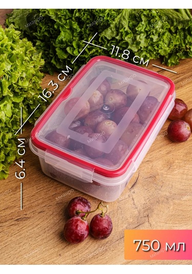 Polimerbyt Yiyecekler İçin Hava Geçirmez Kap 750 Ml 2 Ad 373565241 Kırmızı